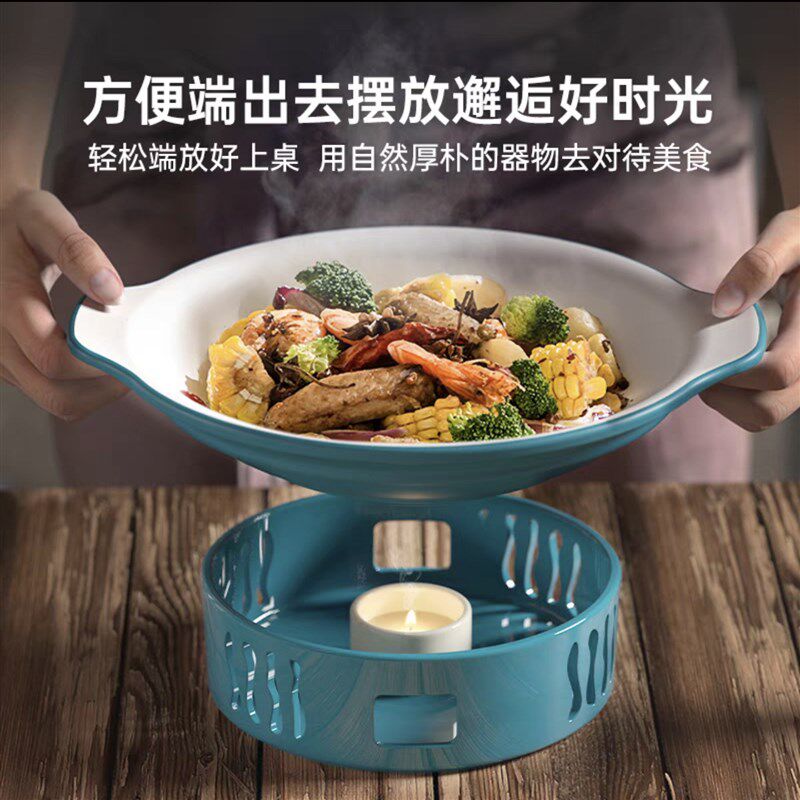自然厨酒精炉陶瓷锅砂锅小火锅固体耐高温干锅炖锅锅仔煲菜浅锅