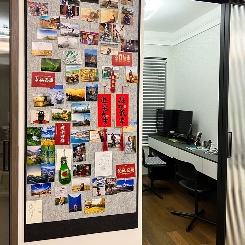 毛毡照片墙贴背景板展示相片框留言拍立得相册玄关客厅高级感装饰
