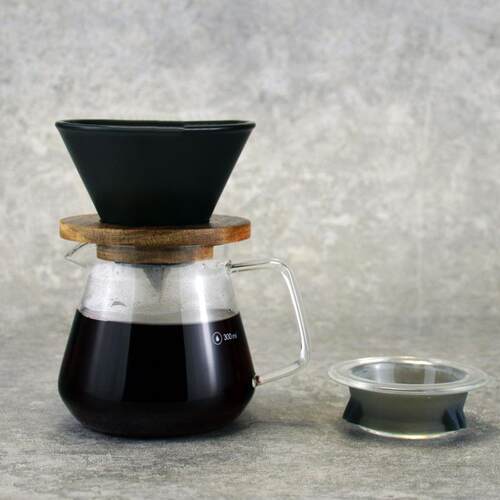 手冲玻璃咖啡滤杯相思木架V60冲加厚过滤滴漏滤纸陶瓷滤杯分享壶