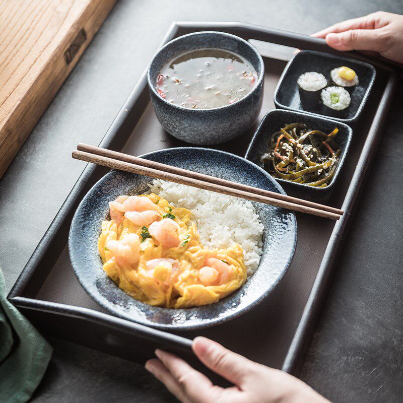 一人食陶瓷碗盘餐具套装 公寓宿舍出租屋单人餐具菜盘早餐盘组合