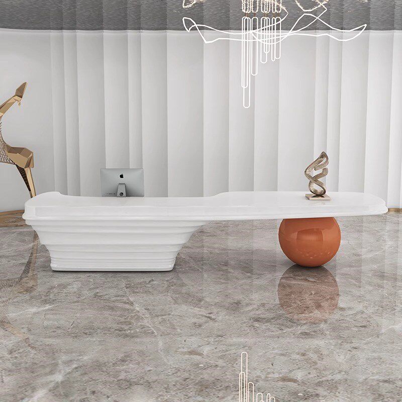前台公司办公异形接待台烤漆大型创意理发店奶茶店吧台收银台柜台