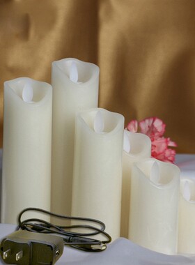 5.3cm小直径仿真LED电子蜡烛灯USB充电灯芯摇摆剧本杀灯灯笼蜡烛