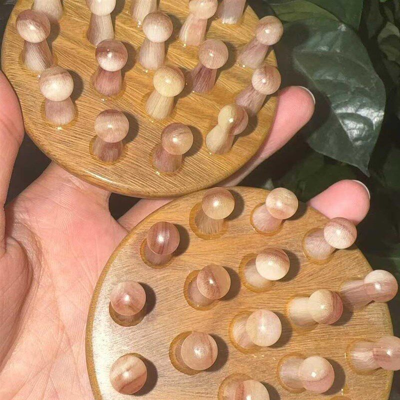 绿檀紫光檀高贵阳经络按摩梳19钉大粗钉酸爽按摩身体刷头皮放松好
