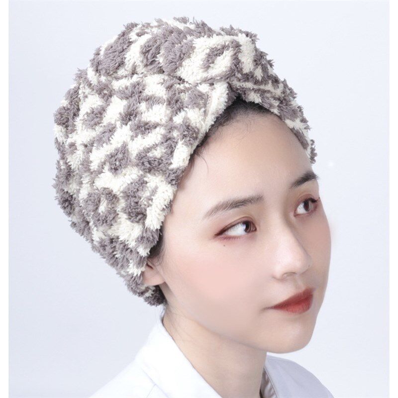 yodo xiui豹纹干发帽女吸水干发巾浴帽速干擦头发干发毛巾