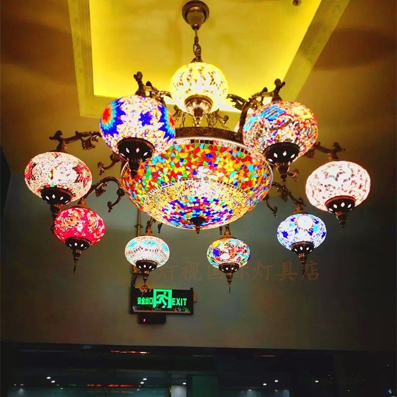 欧式复古浪漫客厅别墅特色餐厅咖啡馆西餐厅酒店手工枝型玻璃吊灯