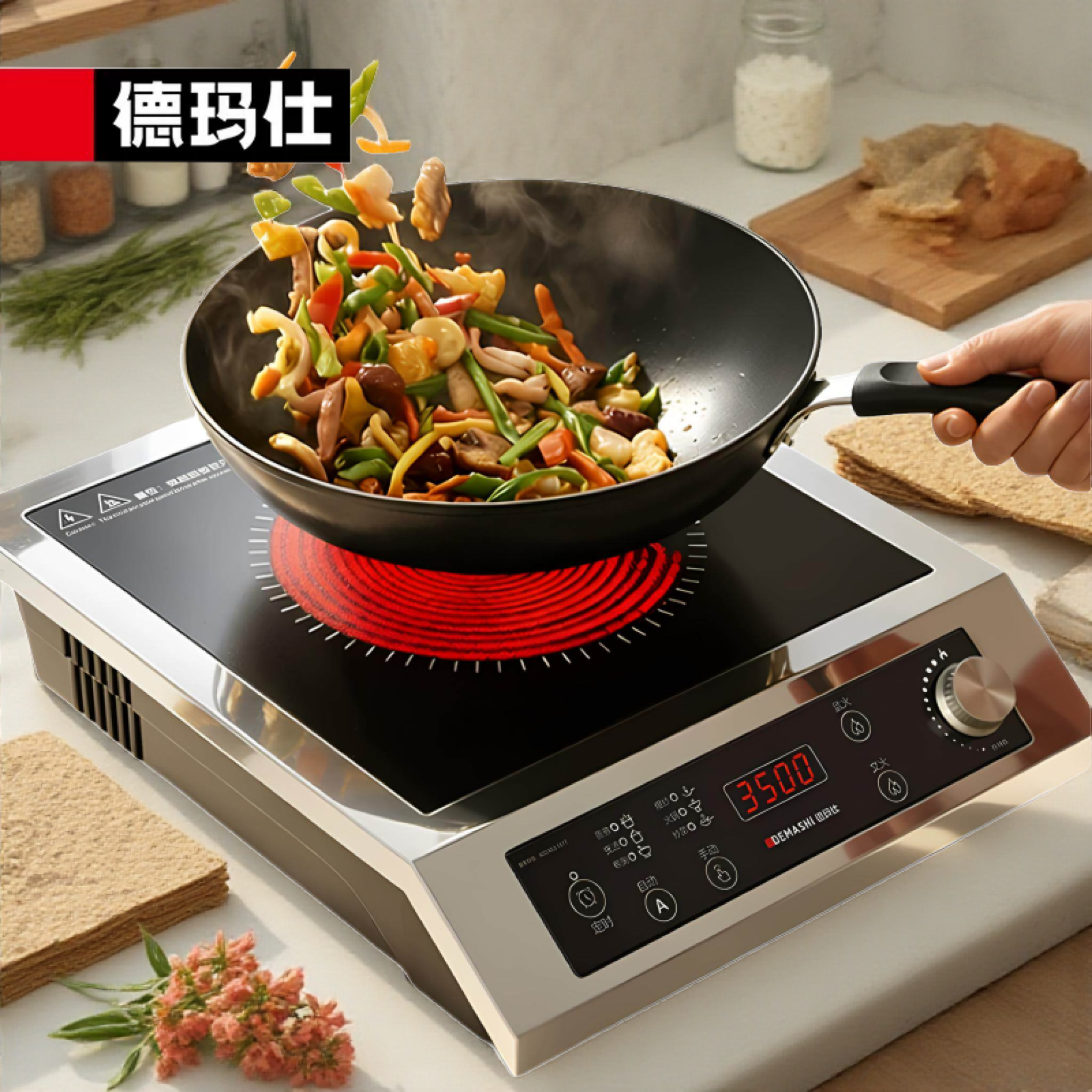德玛仕3500w大功率商用电陶炉家用多功能不挑锅电炒炉火锅炉