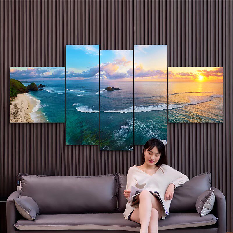 山水风景客厅沙发背景墙装饰画餐厅挂画民宿房间卧室床头大海壁画
