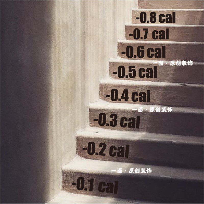 -0.1cal卡路里楼黑色梯贴纸健身房创意楼梯墙面装饰墙贴纸