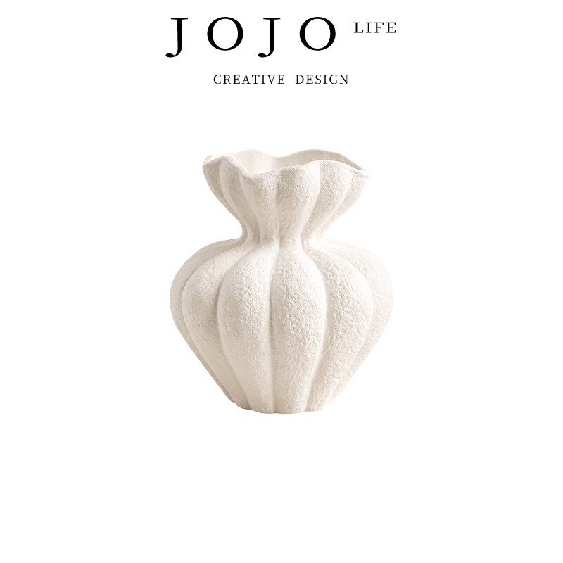 JOJOS L. PD.Warm.法式花瓶白色高级感摆件客厅桌面复古 温润