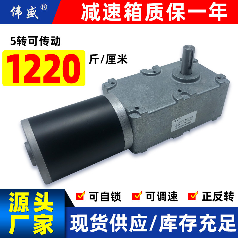 自锁蜗轮蜗杆减速电机75ZY大功率大力矩直流马达12V24V升降电动机