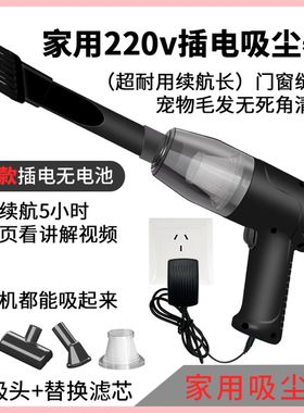 插电吸尘器家用220v车用12V插点烟器大吸力宠物吸毛门窗清理桌面