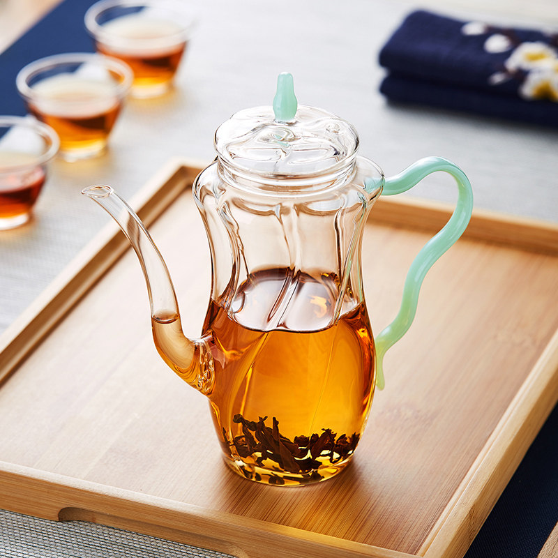 仿宋手执玻璃茶壶耐高温加厚家用小酒壶贵妃绿茶功夫泡茶壶红茶具