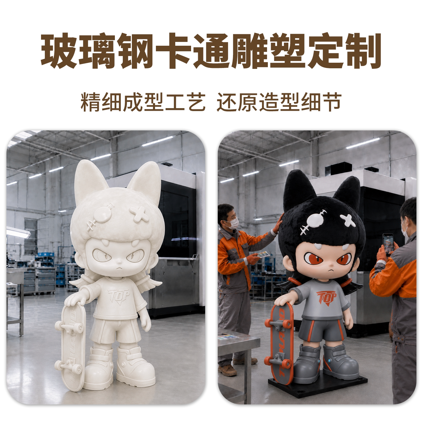 毛绒玻璃钢雕塑定制商场美陈卡通人物公仔IP户外网红打卡雕塑定做