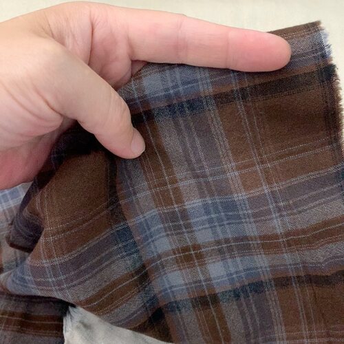 2米麻棉色织格子17支 宽140
