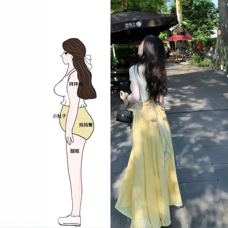 巨好看夏装一整套大码胖mm多巴胺穿搭短袖上衣绑带半身裙套装女
