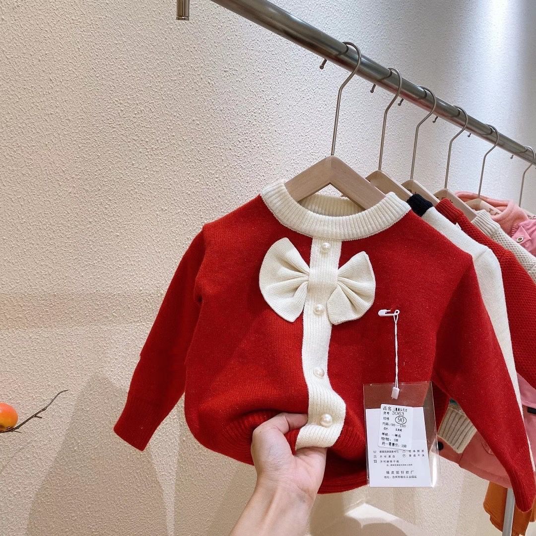 女童毛衣外套儿童毛衣开衫新款宝宝韩版春秋小童针织毛线上衣