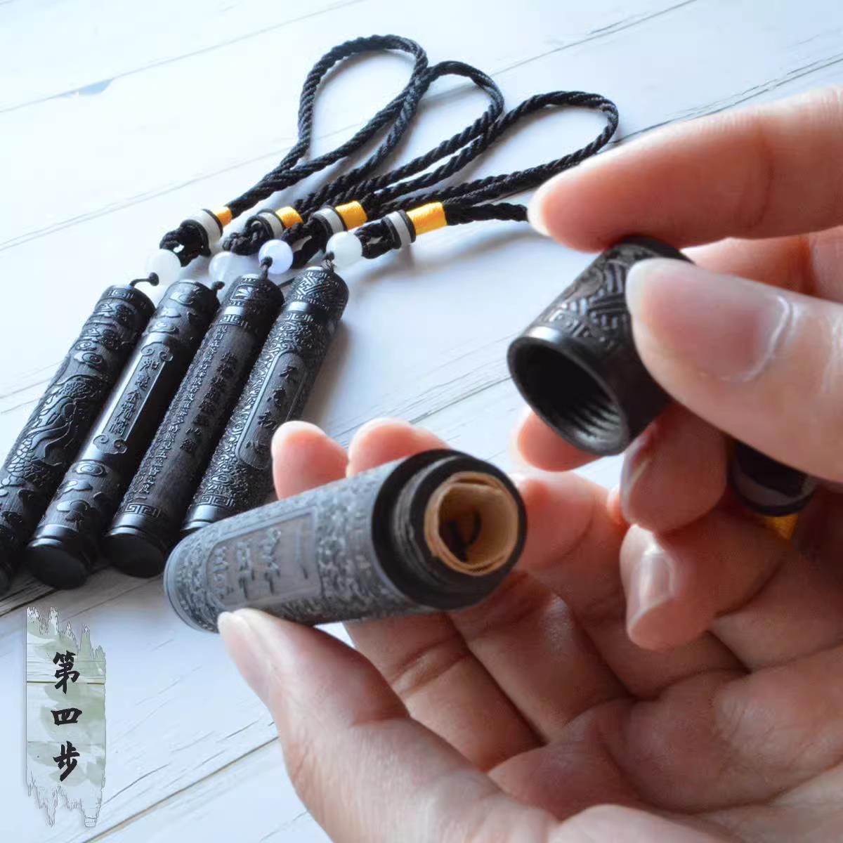 可以藏东西吊坠黑檀木打
