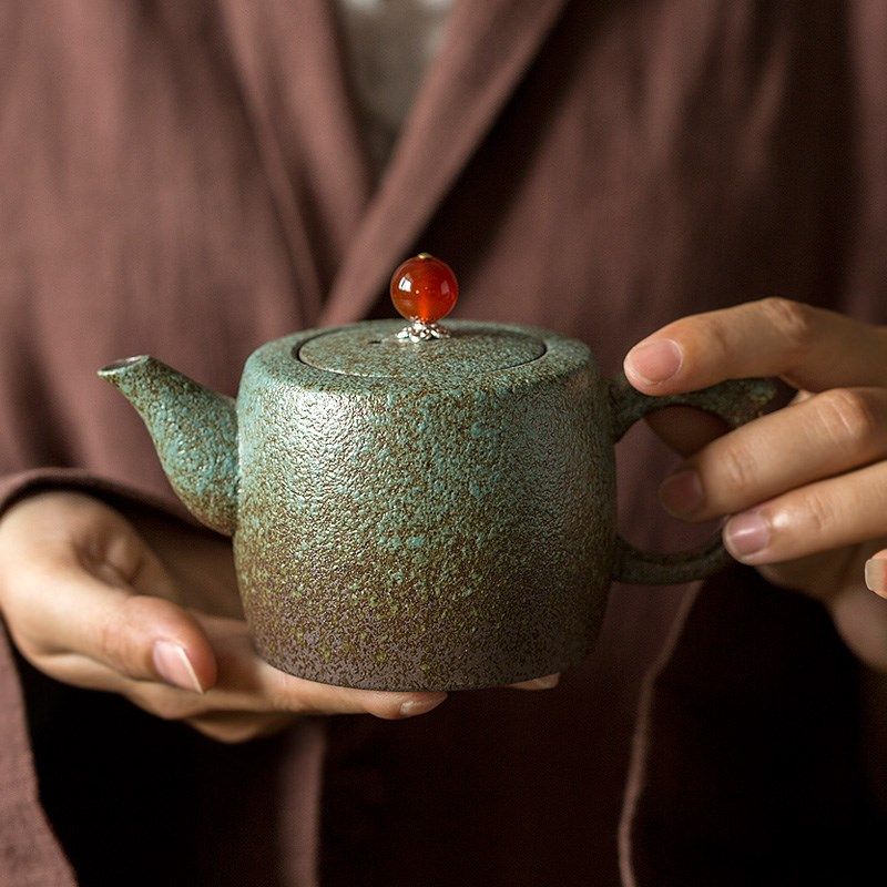 碌心 复古风井栏壶 中式粗陶茶壶陶瓷泡茶壶家用办公功夫茶具单壶