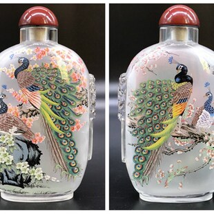 诚信内画鼻烟壶水晶雕刻兽头纯手绘收藏家居摆件商务手工工艺礼品