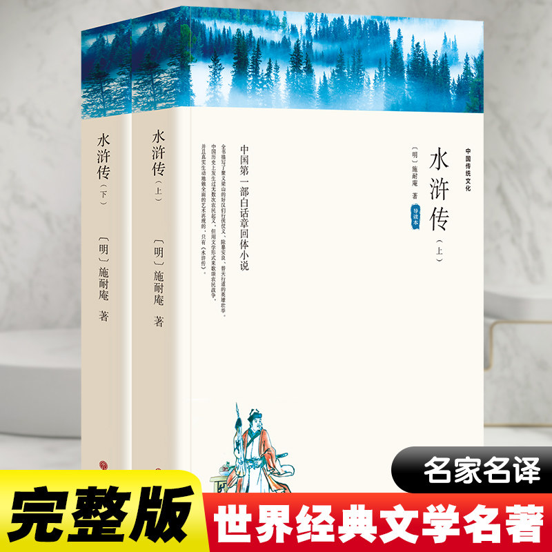 【正版】水浒传 导读本(全2册) 水浒经典 全2册导读 名著解读 白话注释版 人物解析 历史背景 青少年阅读 文学经典 9787519043834