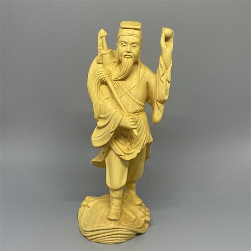 黄杨木雕刻吕洞宾人物雕像摆件八仙过海家居玄关装饰祝寿长辈送礼