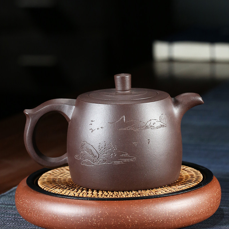 宜兴紫砂壶茶壶原矿紫泥大井栏575cc大容量功夫茶具捡漏手工家用