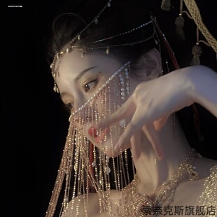 遮面气质装饰品古风面纱古装流苏装配汉服拍照全套风汉面饰脸面