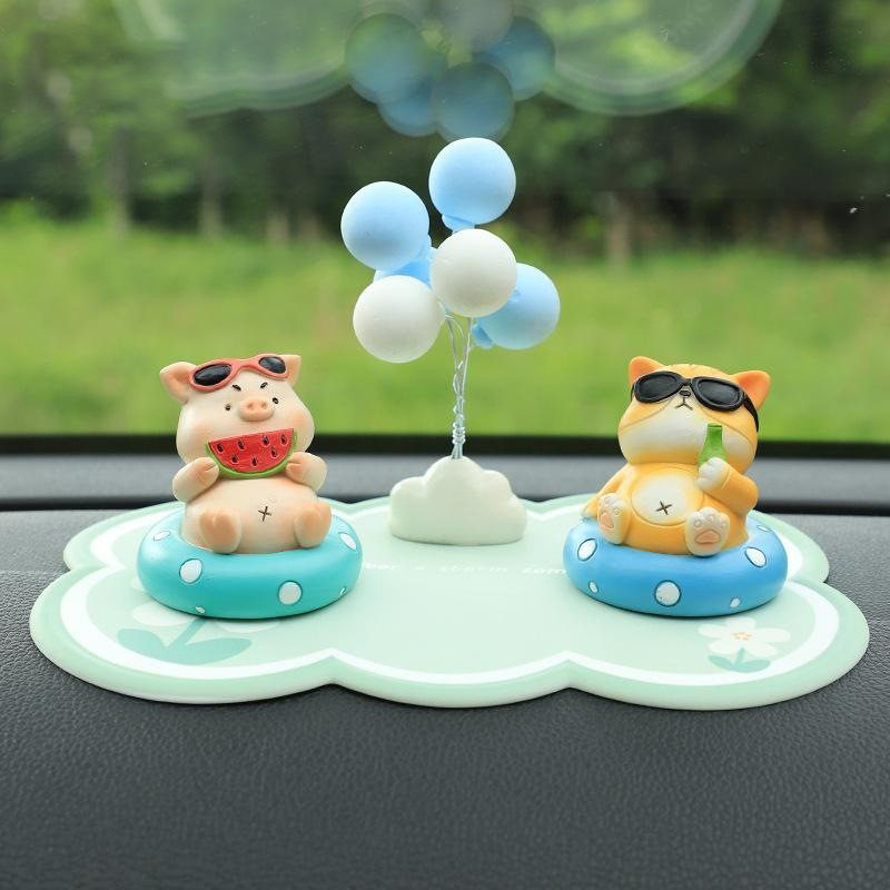 适用PVC装饰品简约花朵车载防滑垫车载台路虎大众杯垫奥迪放手