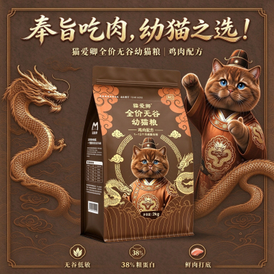 猫爱卿全价无谷幼猫粮2kg