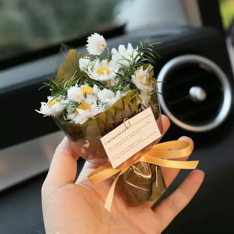 迷你口袋见面小花束玫瑰向日葵永生花仿真花伴手礼盒生日礼物装饰