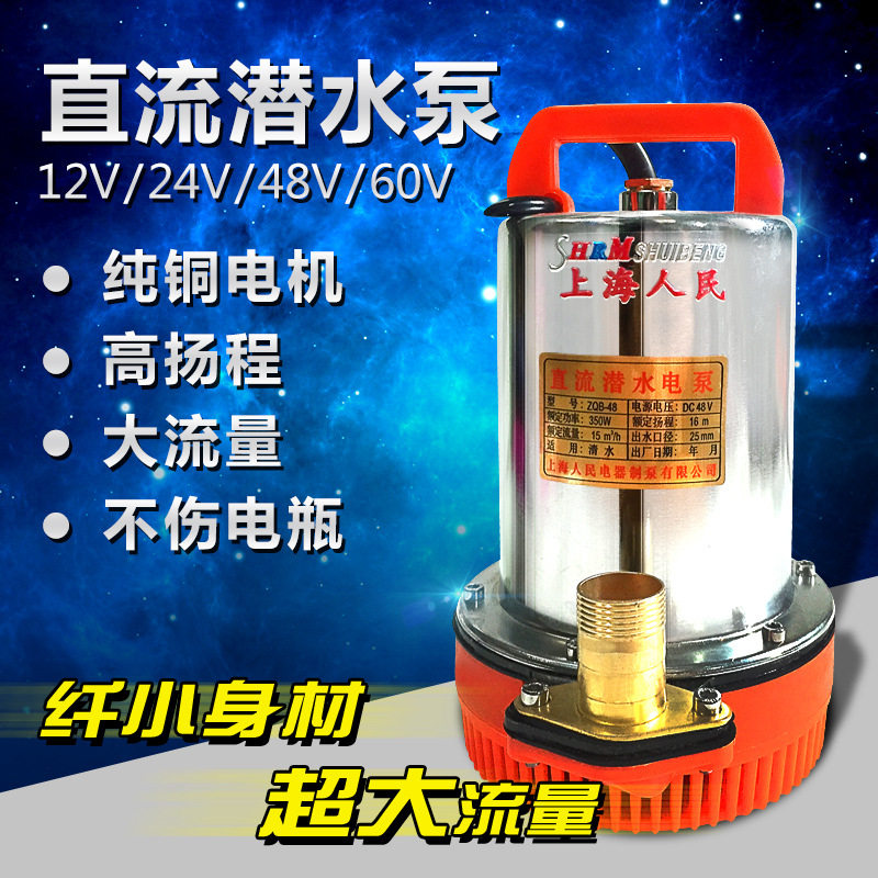 12v24v48v60v直流潜水泵家用微型电瓶车电动车船用不锈钢抽水泵