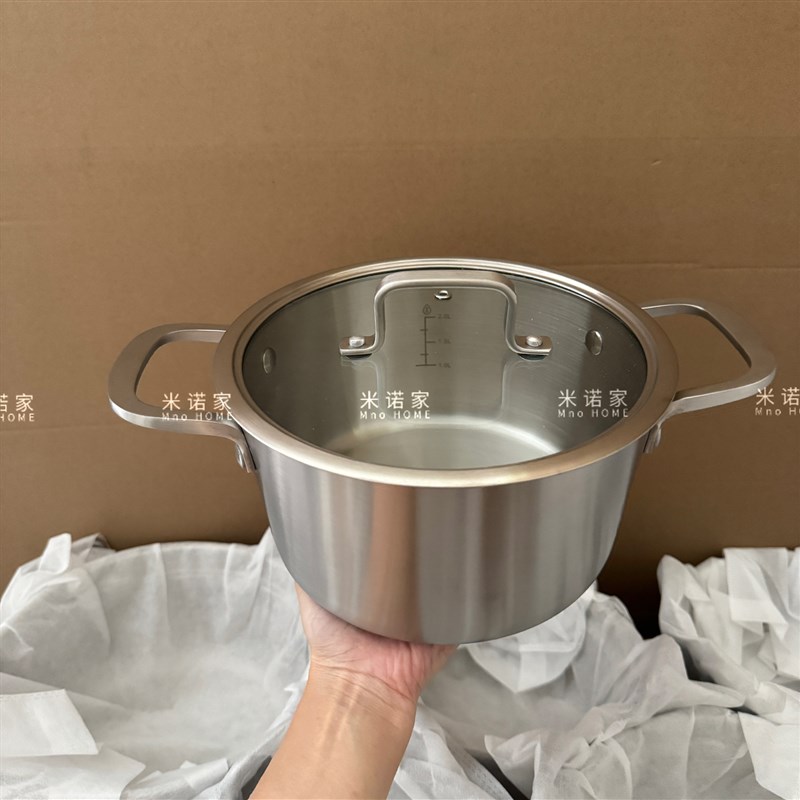 米诺家304不锈钢加厚欧式汤锅 家用汤锅燃气电磁炉小火锅酒店餐厅