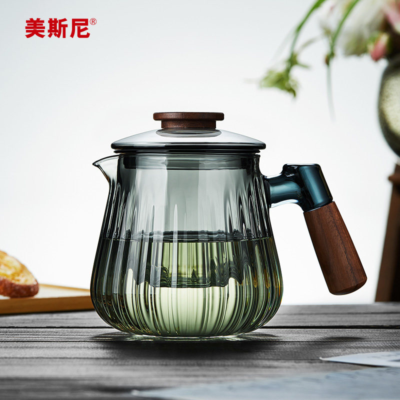 美斯尼玻璃茶壶侧把单壶电陶炉烧水办公室茶水分离冲茶器茶具套装