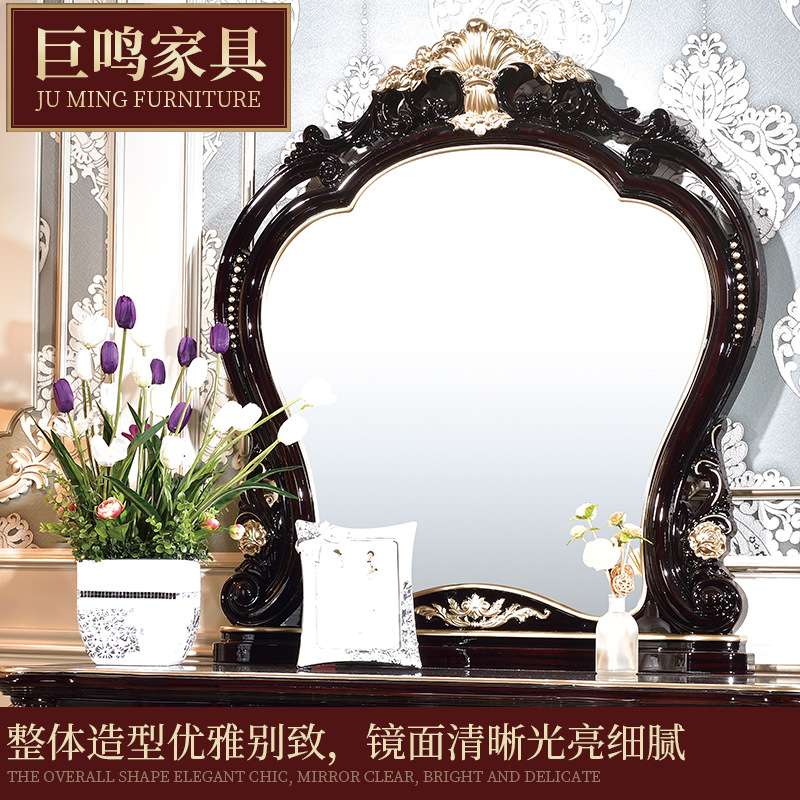 厂家直销欧式梳妆台梳妆桌卧室化妆桌黑檀描金化妆台品质奢华型