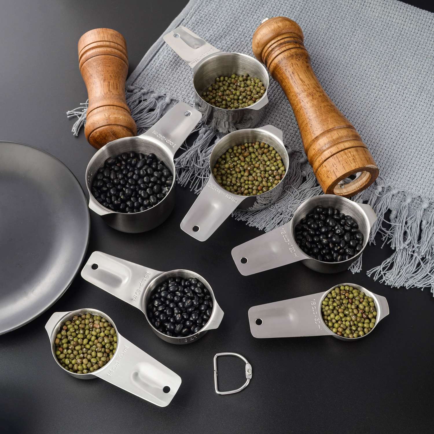 新款量杯量匙套装不锈钢测量烘培量杯量勺13件套计量工具现货