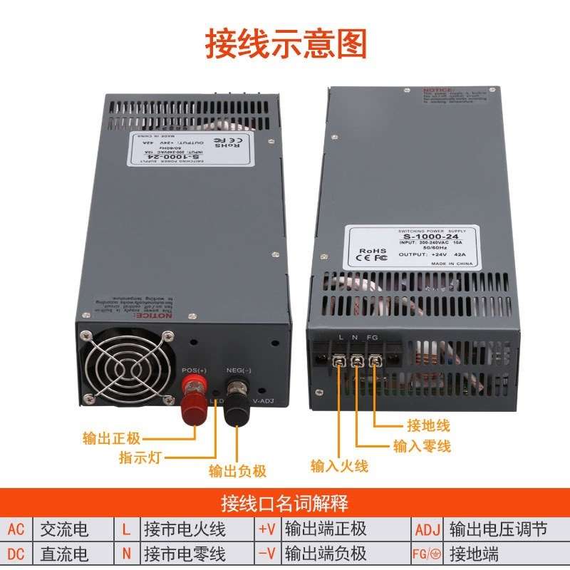 工业开关电源12V/24V/36V48V60V电机工控设备直流直流稳压电源