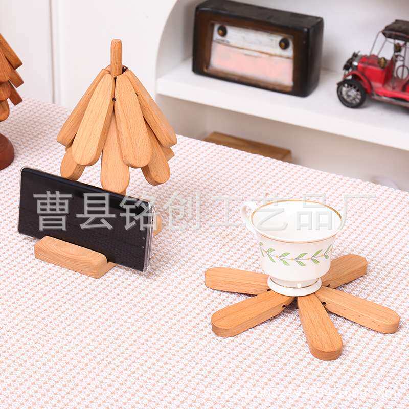 一棵树榉木摆件隔热垫餐桌垫防烫耐高温锅垫杯垫碗垫子实木