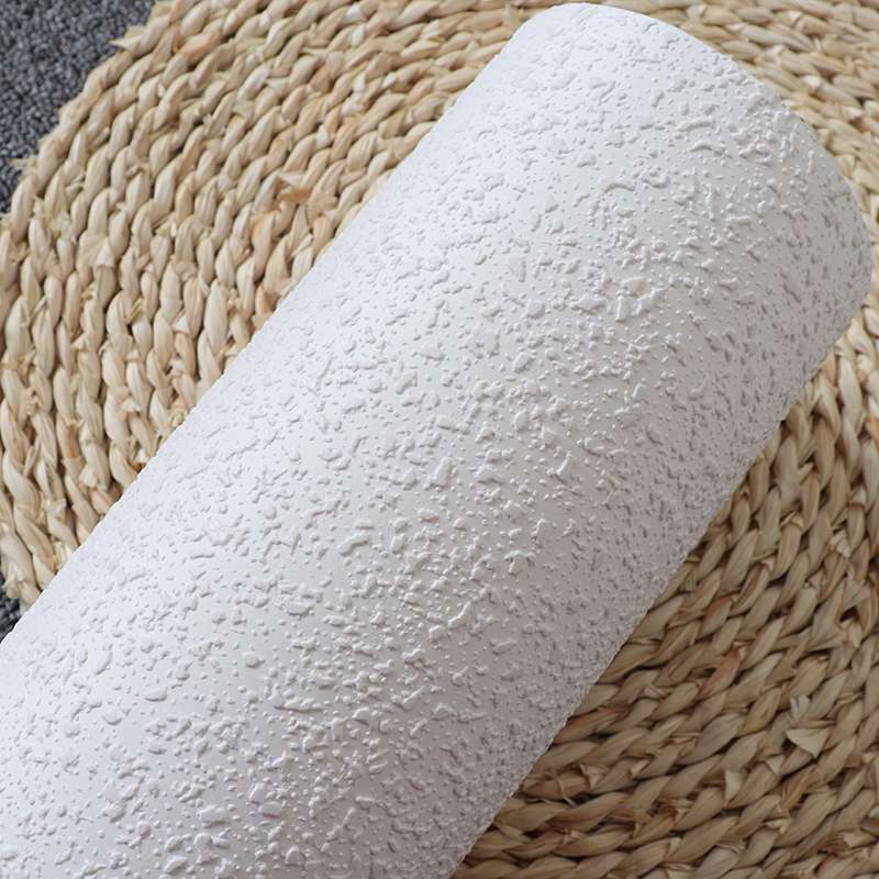 北欧纯白色颗粒纹壁纸立体素色客厅卧室拍摄背景服装店墙纸无纺布