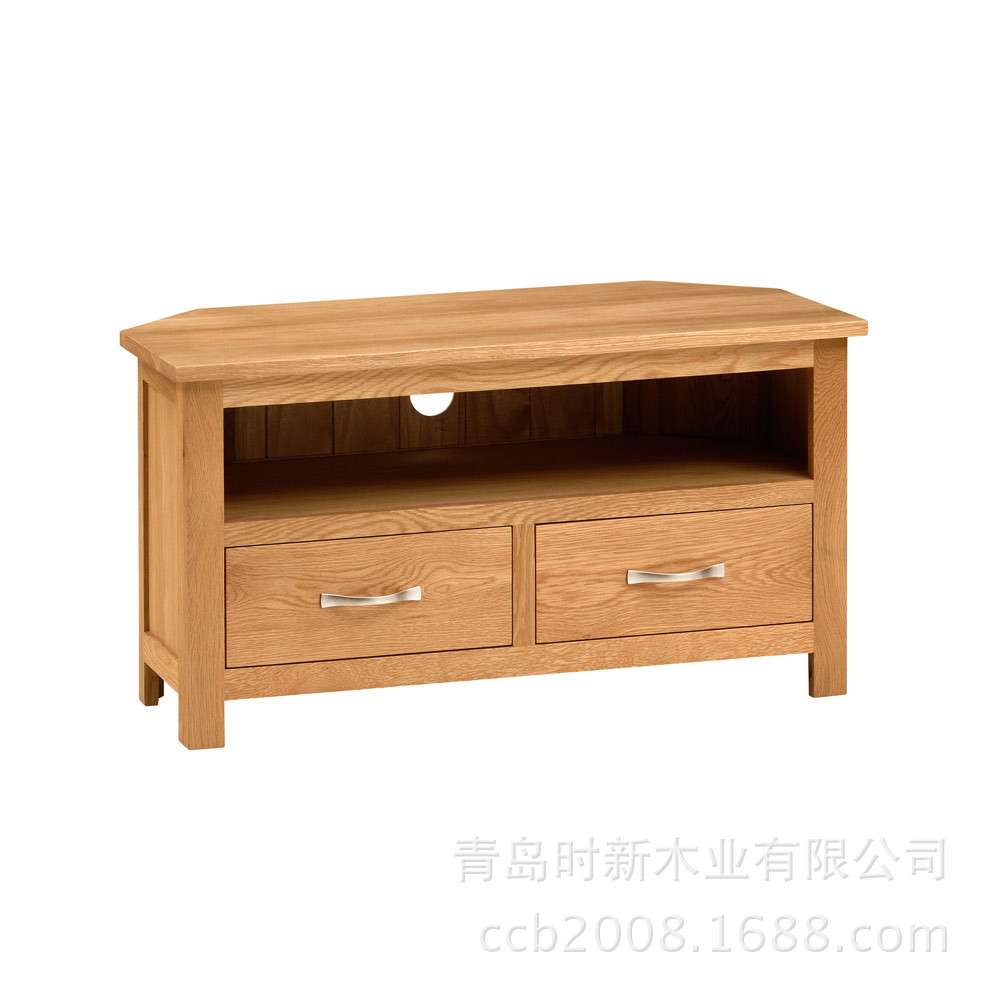 时新木业直销 北欧纯实木电视柜橡木简约中式客厅六角视听柜