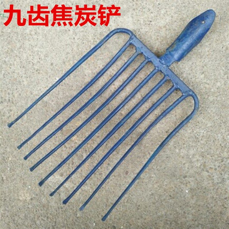 焦炭铲九齿十一齿耙子多齿钢耙大铁铲耙子工业铁铲子农具手动工具