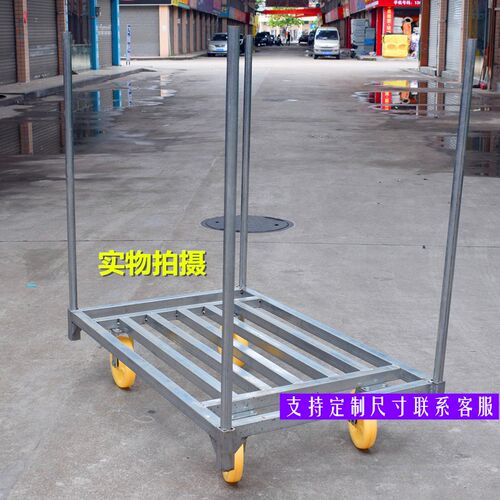 重型平板车手推车超静音拖车推货车金属布匹搬运车加厚方管小拉车