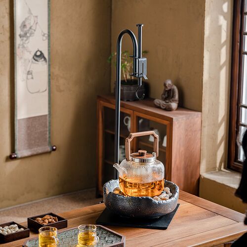 煮茶壶2023新款围炉煮茶茶壶家用室内全套电陶炉煮茶器玻璃泡茶壶