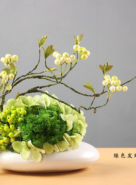 歺餐桌花摆花假花仿真花高档2021新款客厅摆件售楼部样板房摆设