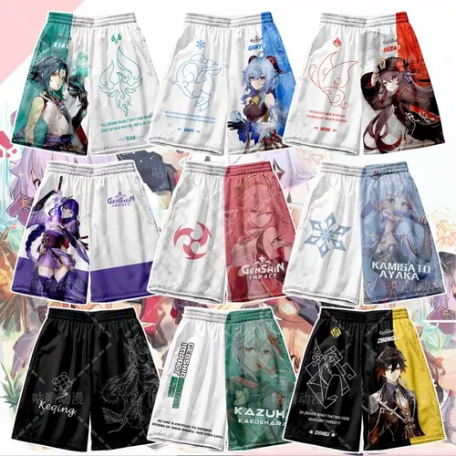原神动漫短裤二次元游戏周边可莉刻晴甘雨cos衣服五分裤子睡衣裤A