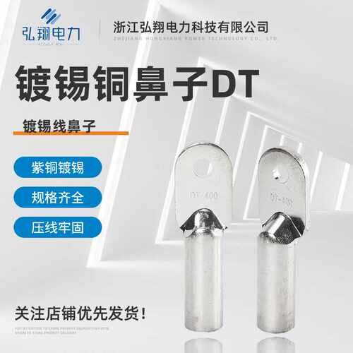 DT铜鼻子铜接线端子铜线耳接线端头接线鼻子镀锡铜鼻子量大价优