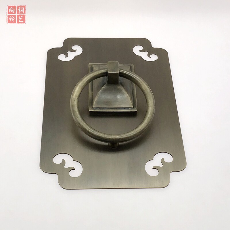 别墅大门兽头铜拉环门环仿古实木门狮子头黄铜把手中式虎头拉手