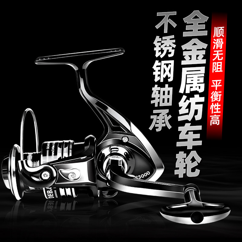 不锈钢海杆轮全金属纺车轮海钓鱼线轮海竿轮矶竿滑漂无间隙纺车轮