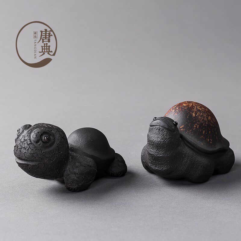 唐典 宜兴创意紫砂手工茶宠 大头乌龟功夫茶具摆件可养茶玩