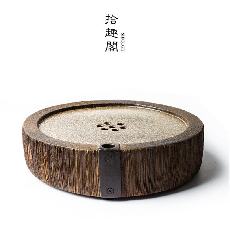 纯手工粗陶壶承养壶垫仿古干泡台陶瓷干泡盘功夫茶道蓄水养壶茶盘