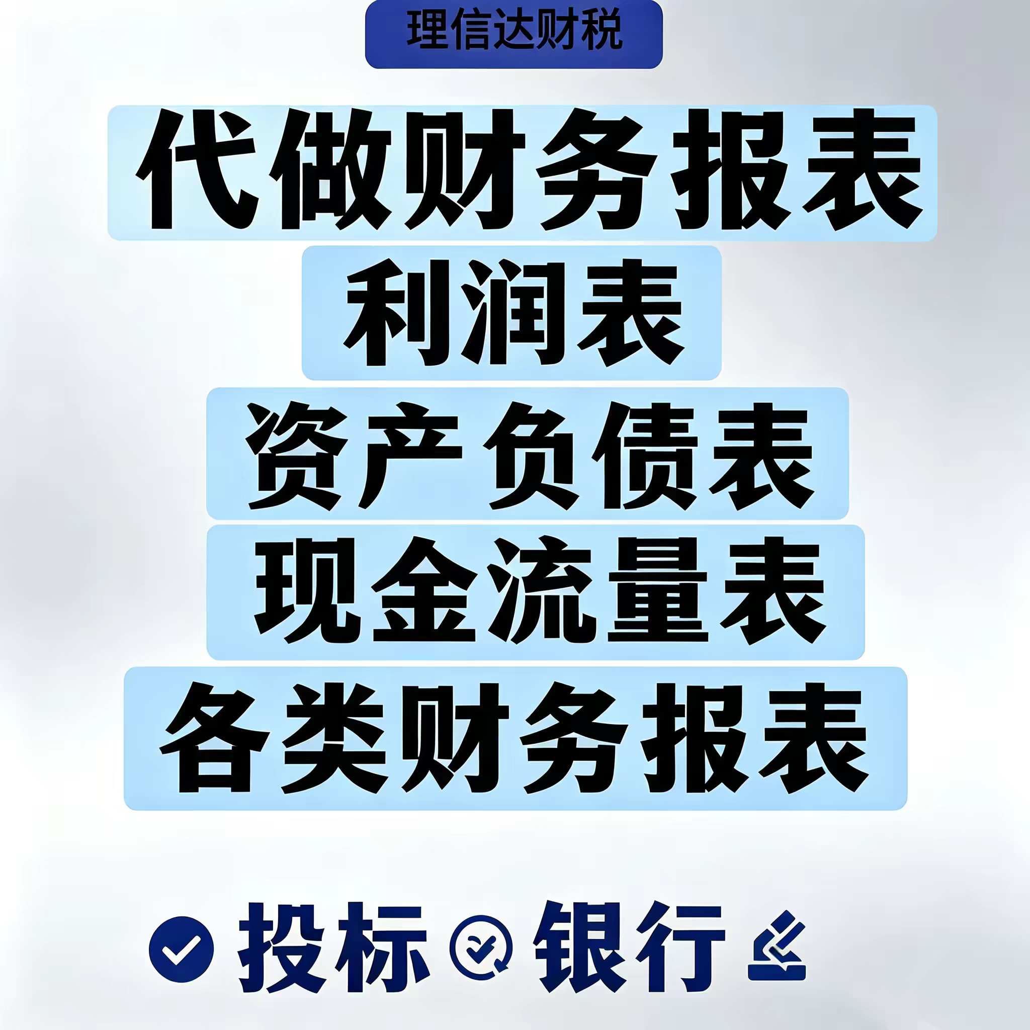 代做财务报表资产负债表利润表损益表现金流量银行贷款招投标制作